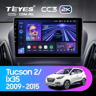 Штатная магнитола Teyes CC3 2K 4/32 Hyundai ix35 (2009-2015) (Tucson 2) Тип-C (10")