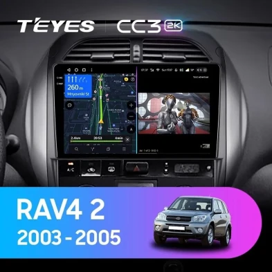 Штатная магнитола Teyes CC3 2K 6/128 Toyota RAV4 2 CA20 CA20W XA20 (2003-2005) F4