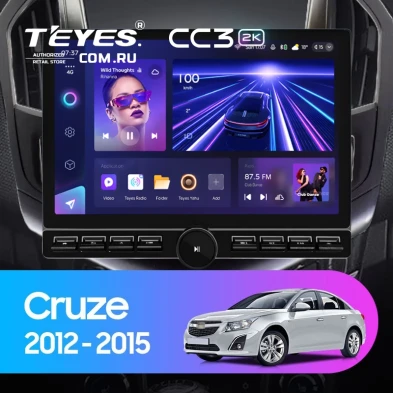 Штатная магнитола Teyes CC3 2K 6/128 Chevrolet Cruze J300 J308 (2012-2015) F2 (13" с кнопками) (черная)