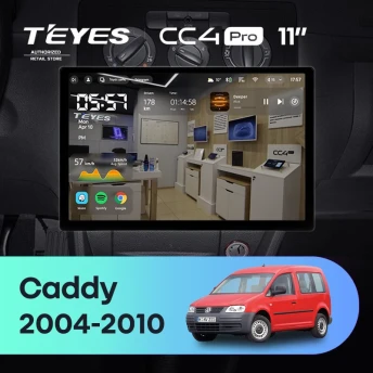 Штатная магнитола Teyes CC4 Pro 8/128 Volkswagen Caddy 2K (2004-2010) (11") (10 inch Universal)