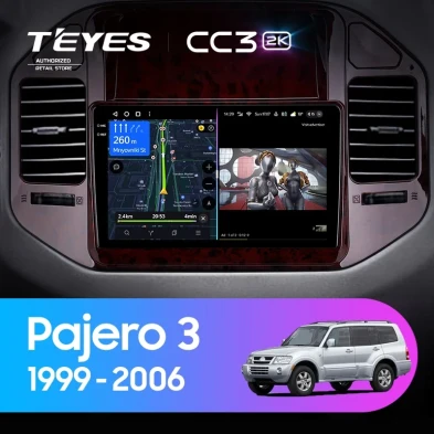 Штатная магнитола Teyes CC3 2K 360 6/128 Mitsubishi Pajero 3 V70 V60 (1999-2006)