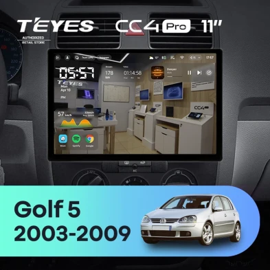 Штатная магнитола Teyes CC4 Pro 12/256 Volkswagen Golf 5 (2003-2009) F2 (11")