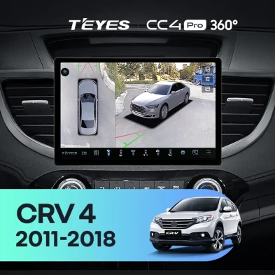 Штатная магнитола Teyes CC4 Pro 360 12/256 Honda CR-V 4 RM RE (2011-2018) Тип-C (11") 9 inch