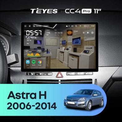 Штатная магнитола Teyes CC4 Pro 8/128 Opel Astra H (2006-2014) F1 (11")