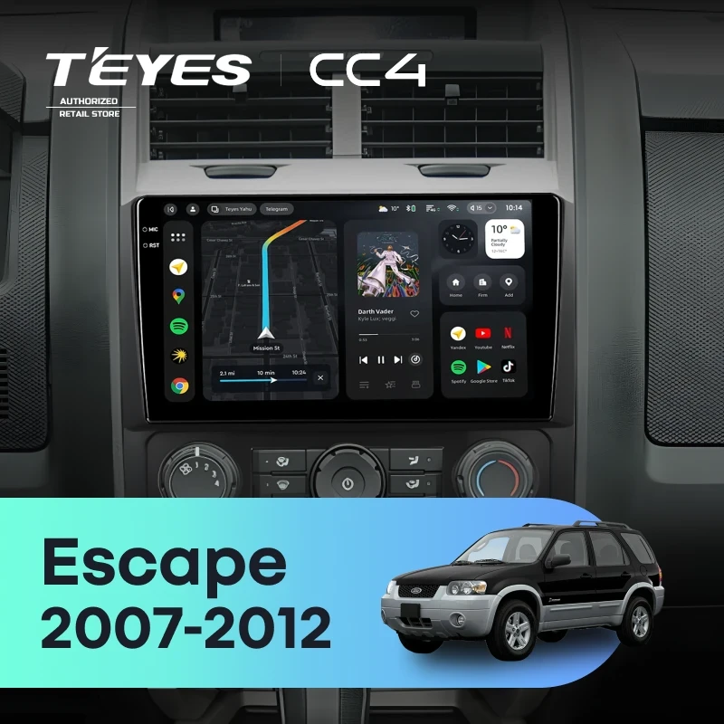 Штатная магнитола Teyes CC4 8/128 Ford Escape (2007-2012) F2