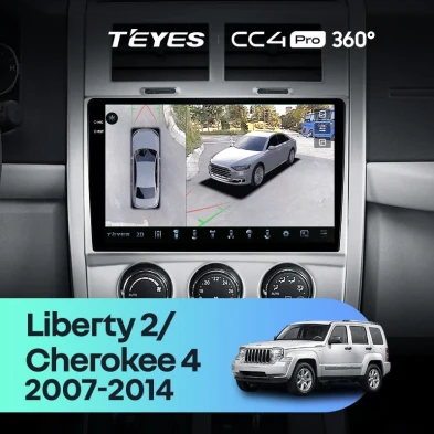 Штатная магнитола Teyes CC4 Pro 360 12/256 Cherokee 4 KK (2007-2014)