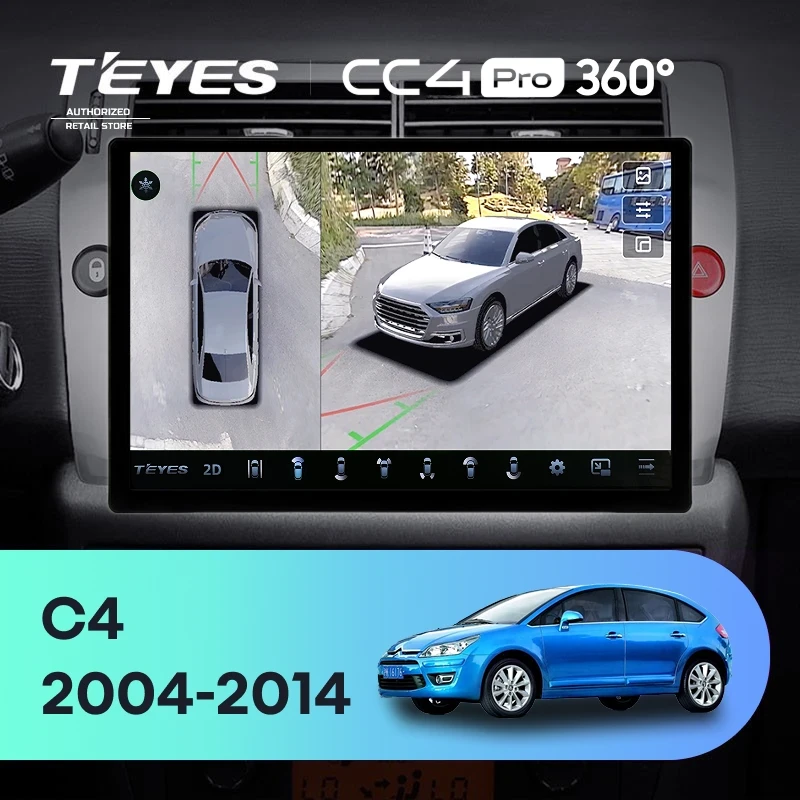 Штатная магнитола Teyes CC4 Pro 360 8/128 Citroen C4 (2004-2014) (13")
