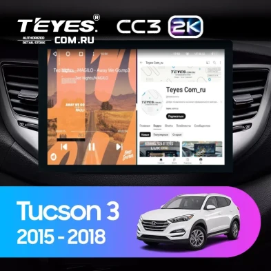Штатная магнитола Teyes CC3 2K 360 6/128 Hyundai Tucson 3 (2015-2018) Тип-A (13")
