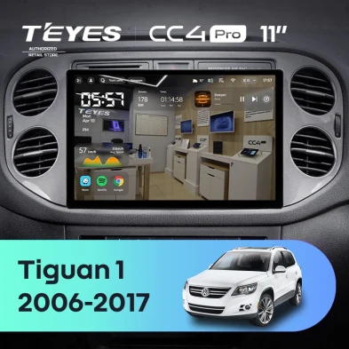 Штатная магнитола Teyes CC4 Pro 8/128 Volkswagen Tiguan 1 NF (2006-2016) F1 (11")