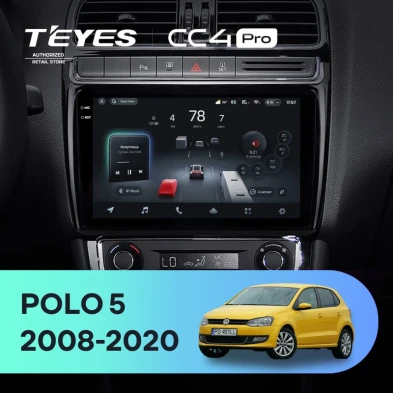 Штатная магнитола Teyes CC4 Pro 8/128 Volkswagen Polo 5 (2008-2020) F1