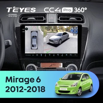 Штатная магнитола Teyes CC4 Pro 360 8/128 Mitsubishi Mirage 6 (2012-2018)