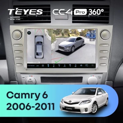 Штатная магнитола Teyes CC4 Pro 360 8/128 Toyota Camry 6 XV 40 (2006-2011) F4 с кнопками