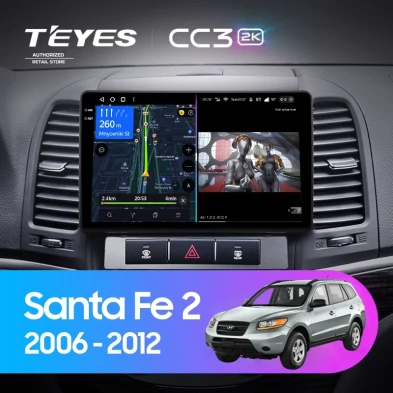 Штатная магнитола Teyes CC3 2K 4/32 Hyundai Santa Fe 2 (2006-2012)