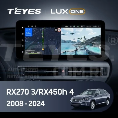 Штатная магнитола Teyes LUX ONE 6/128 Lexus RX270 3 RX450h 3 AL10 (2008-2015) Тип-D