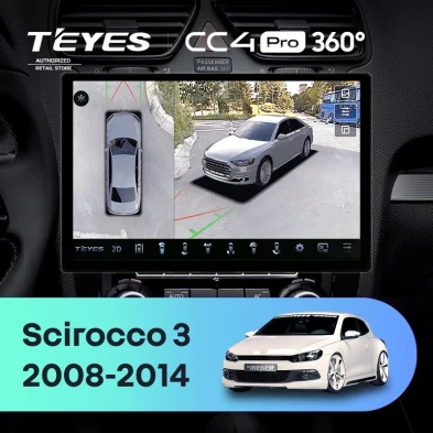Штатная магнитола Teyes CC4 Pro 360 8/128 Volkswagen Scirocco (2008-2014) F1 (13")