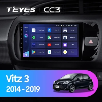 Штатная магнитола Teyes CC3 4/32 Toyota Vitz III XP130 (2014-2019) Правый руль