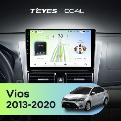 Штатная магнитола Teyes CC4L 6/64 Toyota Vios XP150 (2013-2020)