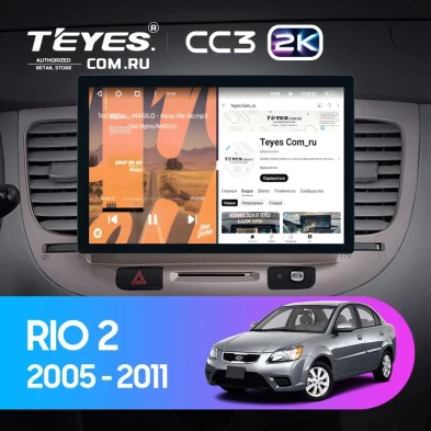 Штатная магнитола Teyes CC3 2K 4/64 Kia Rio 2 (2005-2011) F1 (11")