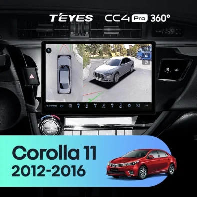 Штатная магнитола Teyes CC4 Pro 360 8/128 Toyota Corolla (2012-2016) Тип-B (11")