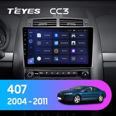 Штатная магнитола Teyes CC3 4/32 Peugeot 407 (2004-2011) F1