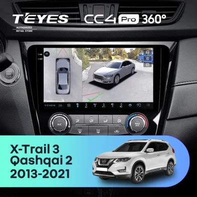 Штатная магнитола Teyes CC4 Pro 360 12/256 Nissan Qashqai 2 (2013-2021) F2 климат контроль Тип-C