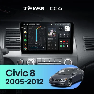 Штатная магнитола Teyes CC4 6/64 Honda Civic 8 FK FN FD (2005-2012) Правый руль