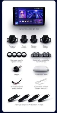 Штатная магнитола Teyes CC3 2K 360 6/128 Peugeot 4007 (2007-2012) Декор Тип-A