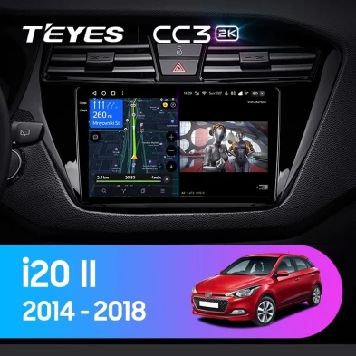 Штатная магнитола Teyes CC3 2K 360 6/128 Hyundai i20 2 GB (2014-2018)