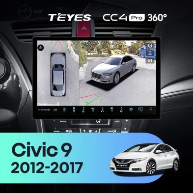 Штатная магнитола Teyes CC4 Pro 360 8/128 Honda Civic 9 FK FB (2012-2017) (13")
