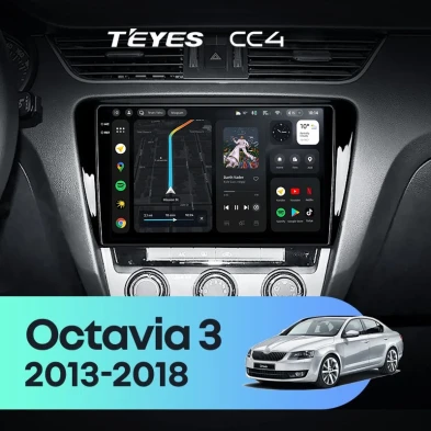 Штатная магнитола Teyes CC4 8/128 Skoda Octavia 3 A7 (2013-2018) Тип-A