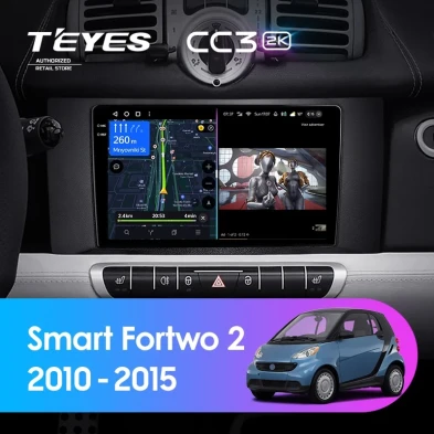 Штатная магнитола Teyes CC3 2K 6/128 Mercedes-Benz Smart Fortwo 2 (2010-2015) F1