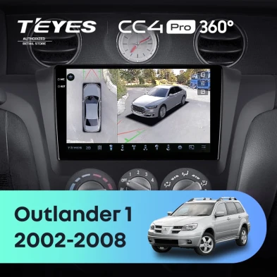 Штатная магнитола Teyes CC4 Pro 360 12/256 Mitsubishi Outlander 1 (2002-2008) F1