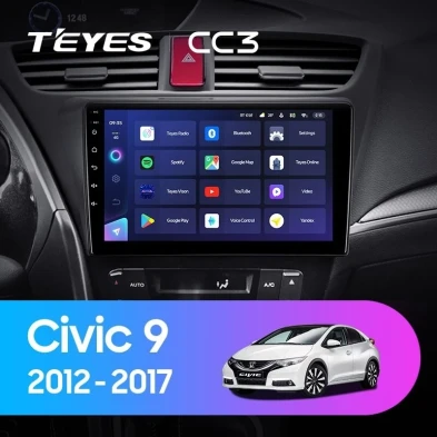 Штатная магнитола Teyes CC3 4/32 Honda Civic 9 FK FB (2012-2017)
