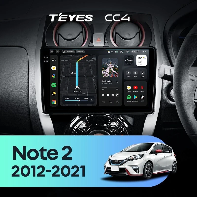 Штатная магнитола Teyes CC4 6/64 Nissan Note 2 E12 (2012-2021)