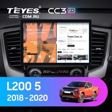 Штатная магнитола Teyes CC3 2K 4/32 Mitsubishi L200 5 (2018-2020) F2 (11")