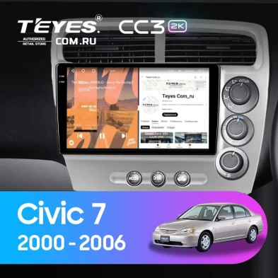 Штатная магнитола Teyes CC3 2K 4/32 Honda Civic 7 (2000-2006) F3 Правый руль