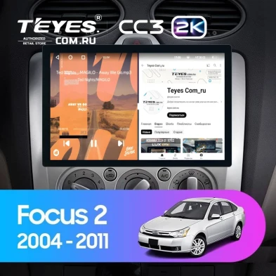 Штатная магнитола Teyes CC3 2K 6/128 Ford Focus 2 Mk 2 (2004-2011) F2 (11")