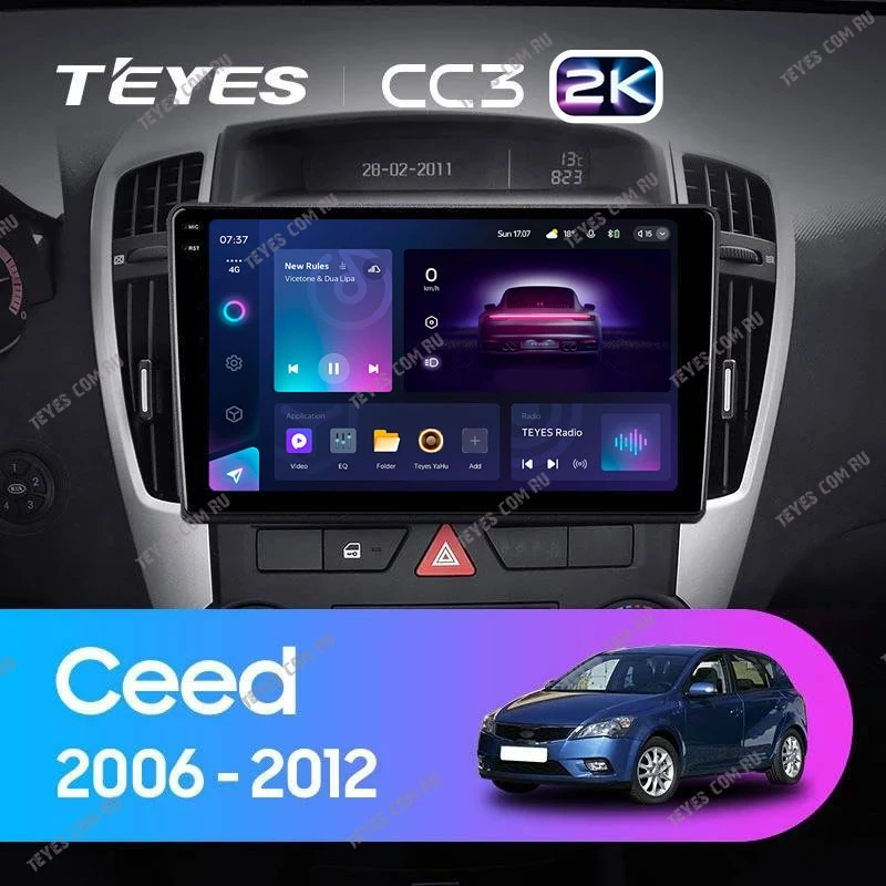 Штатная магнитола Teyes CC3 2K 4/32 Kia Ceed (2006-2009)