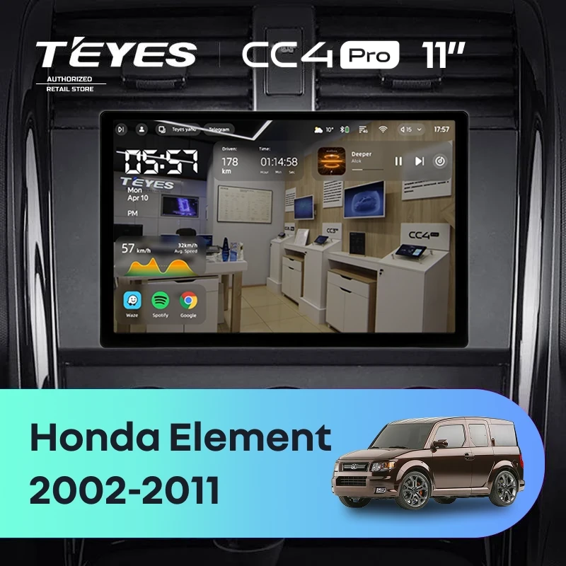 Штатная магнитола Teyes CC4 Pro 12/256 Honda Element YH (2002-2011) (11")