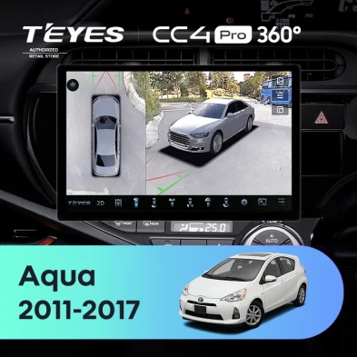 Штатная магнитола Teyes CC4 Pro 360 8/128 Toyota Aqua (2011-2017) Правый руль (13")