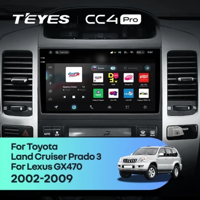Штатная магнитола Teyes CC4 Pro 12/256 Lexus GX470 (2002-2009) F3