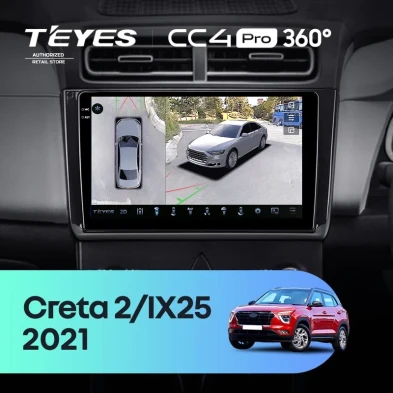 Штатная магнитола Teyes CC4 Pro 360 12/256 Hyundai Creta 2 (2021-2022) (глянец) F2