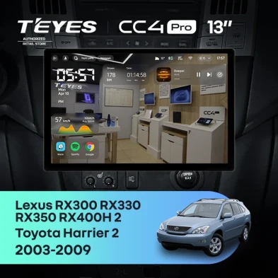 Штатная магнитола Teyes CC4 Pro 8/128 Toyota Harrier (2003-2009) F3 (13")