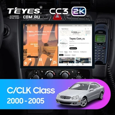 Штатная магнитола Teyes CC3 2K 4/64 Mercedes-Benz C/CLK-Class S203 W203 W209 A209 (2000-2005) F1 (11")