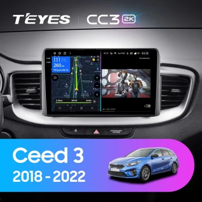 Штатная магнитола Teyes CC3 2K 6/128 Kia Ceed 3 CD (2018-2022)