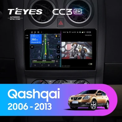 Штатная магнитола Teyes CC3 2K 360 6/128 Nissan Qashqai 1 J10 (2006-2013) F1