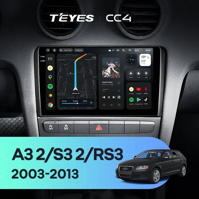 Штатная магнитола Teyes CC4 8/128 Audi A3 2 8P (2003-2013)