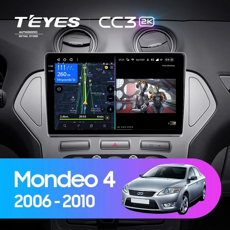 Штатная магнитола Teyes CC3 2K 4/64 Ford Mondeo 4 (2006-2010)