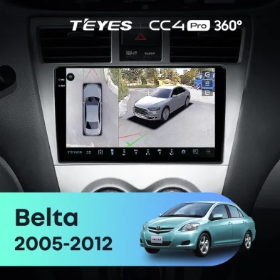Штатная магнитола Teyes CC4 Pro 360 12/256 Toyota Belta (2005-2012)