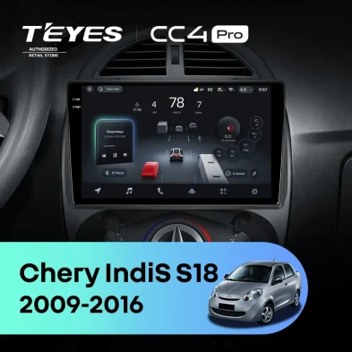 Штатная магнитола Teyes CC4 Pro 12/256 Chery IndiS S18 (2009-2016)